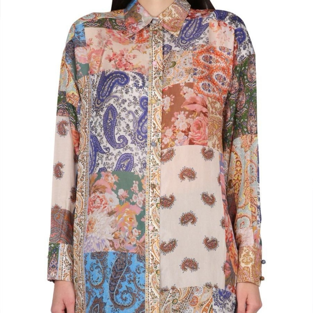 Zimerman No Patchwork Paisley Floral Button-Up Shirt - Multi